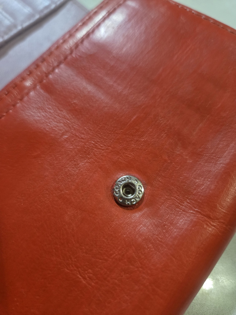 Coach Red Leather Compact Wallet - Picture 8 of 12